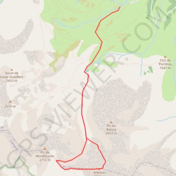 Itinéraire Arbizon couloir Nord, distance, dénivelé, altitude, carte, profil, trace GPS