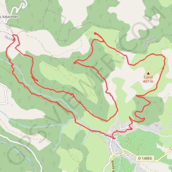 Itinéraire Octon-Toucou, distance, dénivelé, altitude, carte, profil, trace GPS