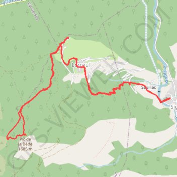 Itinéraire Pic de la Bede, distance, dénivelé, altitude, carte, profil, trace GPS