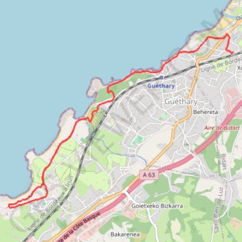 Itinéraire Sentier du littoral, distance, dénivelé, altitude, carte, profil, trace GPS