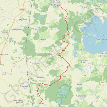 Itinéraire De Saint-Rémy-en-Bouzemont à Lentilles (Chemin de Compostelle), distance, dénivelé, altitude, carte, profil, trace GPS