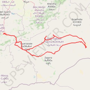 Itinéraire Marrakech Randonnée, distance, dénivelé, altitude, carte, profil, trace GPS