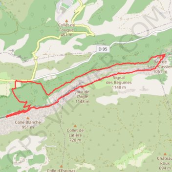 Itinéraire Sainte Baume - hôtellerie, distance, dénivelé, altitude, carte, profil, trace GPS