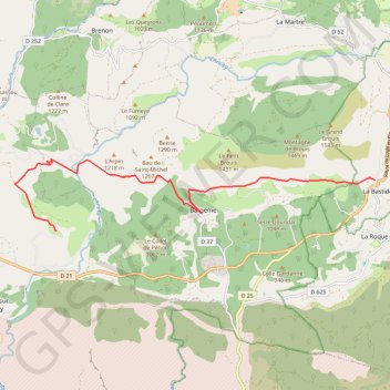 Itinéraire Endosse la bastide, distance, dénivelé, altitude, carte, profil, trace GPS