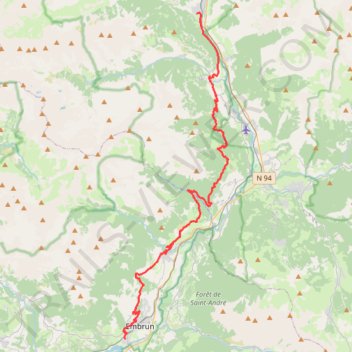 Itinéraire GTHA J3 l'argentière Embrun App-20767534, distance, dénivelé, altitude, carte, profil, trace GPS