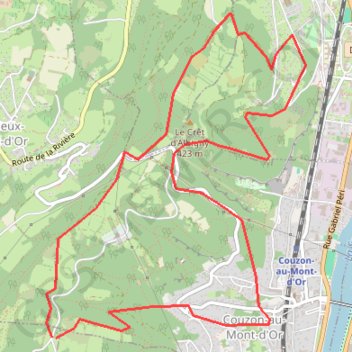 Itinéraire Mont thou-Croix Vitaise Alibigny Couzon, distance, dénivelé, altitude, carte, profil, trace GPS
