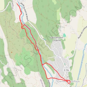 Itinéraire Cornillon, distance, dénivelé, altitude, carte, profil, trace GPS