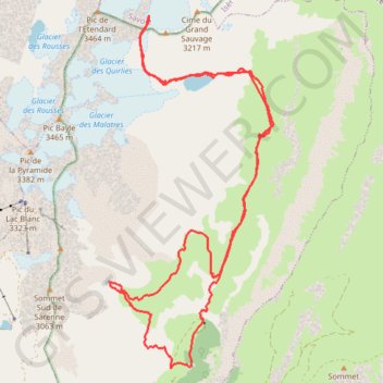 Itinéraire Col des Quirlies (Grandes Rousses), distance, dénivelé, altitude, carte, profil, trace GPS