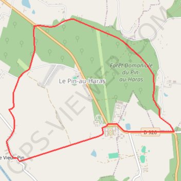 Itinéraire a-pied-haras-national-du-pin-24, distance, dénivelé, altitude, carte, profil, trace GPS