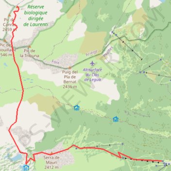 Itinéraire Roc Blanc par Camporells et Formigueres, distance, dénivelé, altitude, carte, profil, trace GPS
