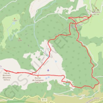 Itinéraire Cap de Bouirex, distance, dénivelé, altitude, carte, profil, trace GPS