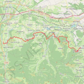 Itinéraire Chemin du Piemont de Valcabrère à Lortet, distance, dénivelé, altitude, carte, profil, trace GPS
