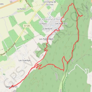 Itinéraire Saint Martin d'Hostun (26), distance, dénivelé, altitude, carte, profil, trace GPS