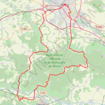 Itinéraire BALADE DANS LES COTE DU VIGNOBLE - SERMIERS NANTEUIL VAUCIENNES CUMIERES BELLEVUE VAUREMONT CRAON de LUDES, distance, dénivelé, altitude, carte, profil, trace GPS