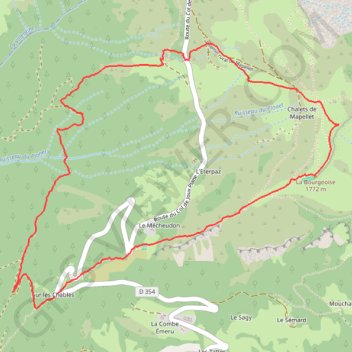 Itinéraire La Bourgeoise au départ de Sur les Chables, distance, dénivelé, altitude, carte, profil, trace GPS