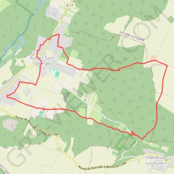 Itinéraire Auvers Saint-Georges, distance, dénivelé, altitude, carte, profil, trace GPS
