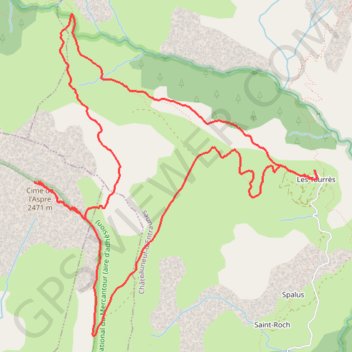 Itinéraire Cime de l'Aspre(06)(Les Tourres)(Chateauneuf d'Entraunes), distance, dénivelé, altitude, carte, profil, trace GPS