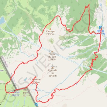 Itinéraire L'Arolette, distance, dénivelé, altitude, carte, profil, trace GPS