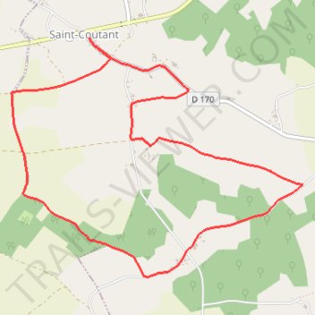 Itinéraire St Coutant sentier les fontaines, distance, dénivelé, altitude, carte, profil, trace GPS