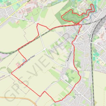 Itinéraire Achicourt - Fossés de la Citadelle - Agny, distance, dénivelé, altitude, carte, profil, trace GPS
