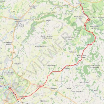 Itinéraire Pont d'Ouilly / La Roche d'Oëtre Flers, distance, dénivelé, altitude, carte, profil, trace GPS
