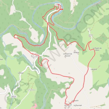 Itinéraire Vallée de l'Aveyron - La Bastide-L'Evêque, distance, dénivelé, altitude, carte, profil, trace GPS