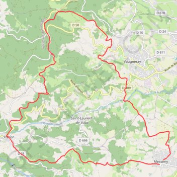 Itinéraire Messimy - Saint-Bonnet-le-Froid - Yzeron, distance, dénivelé, altitude, carte, profil, trace GPS
