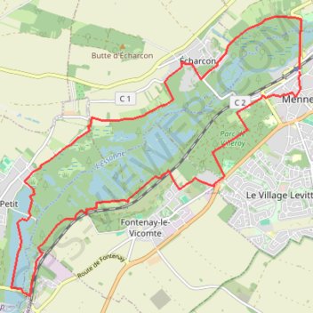 Itinéraire Boucle de Mennecy, distance, dénivelé, altitude, carte, profil, trace GPS