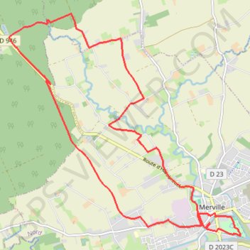 Itinéraire Circuit des rivières - Merville, distance, dénivelé, altitude, carte, profil, trace GPS