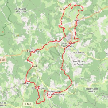 Itinéraire Luriecq 49k1000m+-17551012, distance, dénivelé, altitude, carte, profil, trace GPS