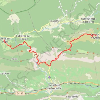 Itinéraire Sentier Cathare - De Cubières à Duilhac-sous-Peyrepertuse, distance, dénivelé, altitude, carte, profil, trace GPS
