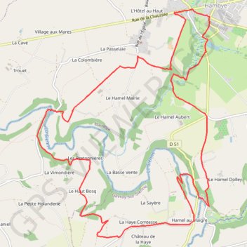 Itinéraire Entre Sienne et hambyotte, distance, dénivelé, altitude, carte, profil, trace GPS