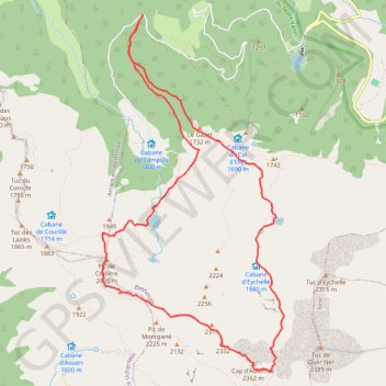 Itinéraire Cap d'Auternac - Étang d'Ayes et d'Eychelle, distance, dénivelé, altitude, carte, profil, trace GPS