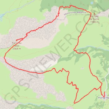 Itinéraire Paroi du Midi depuis le Poingt-Ravier, distance, dénivelé, altitude, carte, profil, trace GPS