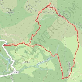 Itinéraire Le Pech de Bugarach autrement, distance, dénivelé, altitude, carte, profil, trace GPS