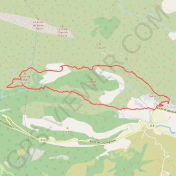 Itinéraire Collet de Gilibert - Coursegoules, distance, dénivelé, altitude, carte, profil, trace GPS