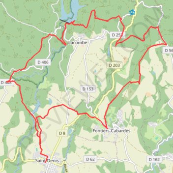 Itinéraire Saint-Denis - Le barrage, distance, dénivelé, altitude, carte, profil, trace GPS