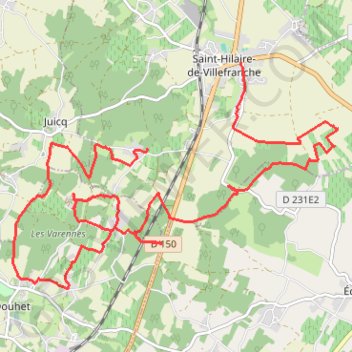 Itinéraire St Hilaire (2), distance, dénivelé, altitude, carte, profil, trace GPS