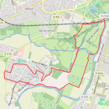 Itinéraire De Louvigny à Caen par les voies vertes, distance, dénivelé, altitude, carte, profil, trace GPS