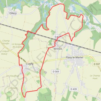 Itinéraire Les peupleraies du val de Somme, distance, dénivelé, altitude, carte, profil, trace GPS