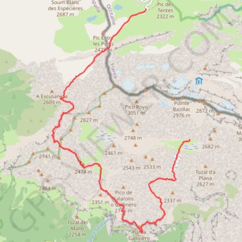 Itinéraire Taillon et Vire des fleurs J2, distance, dénivelé, altitude, carte, profil, trace GPS