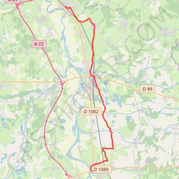 Itinéraire Montrond-les-Bains / Balbigny, distance, dénivelé, altitude, carte, profil, trace GPS
