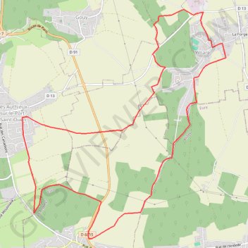 Itinéraire Randonnée Ymare, distance, dénivelé, altitude, carte, profil, trace GPS
