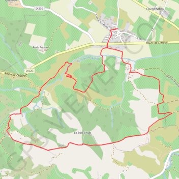 Itinéraire Ajac_7,65km, distance, dénivelé, altitude, carte, profil, trace GPS