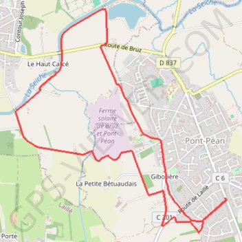 Itinéraire Randonnée autour de Pont-Péan, distance, dénivelé, altitude, carte, profil, trace GPS