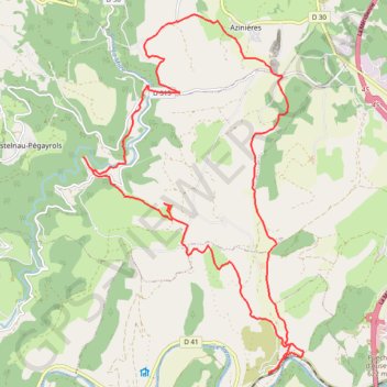 Itinéraire PEYRE - MOULIBEZ - CASTELMUS, distance, dénivelé, altitude, carte, profil, trace GPS