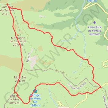 Itinéraire Mont Né - Sommet du Templa, distance, dénivelé, altitude, carte, profil, trace GPS