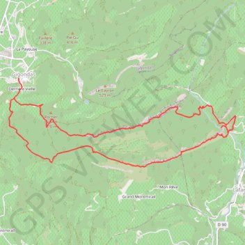 Itinéraire Dentelles Montmirail - Gigondas, distance, dénivelé, altitude, carte, profil, trace GPS