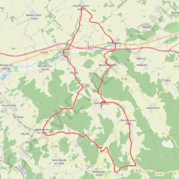 Itinéraire Circuit en Forêt d'Othe, distance, dénivelé, altitude, carte, profil, trace GPS