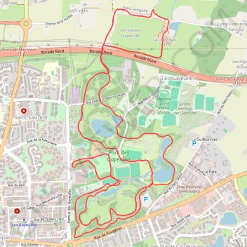 Itinéraire Gayeulles, distance, dénivelé, altitude, carte, profil, trace GPS